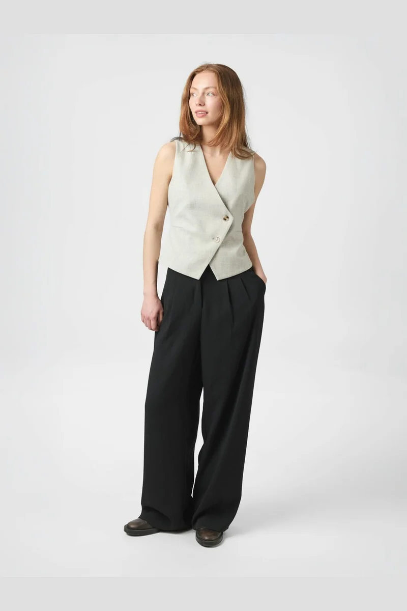 Neo Noir - Philippe Melange Waistcoat 165300 - 194 - Stone Melange