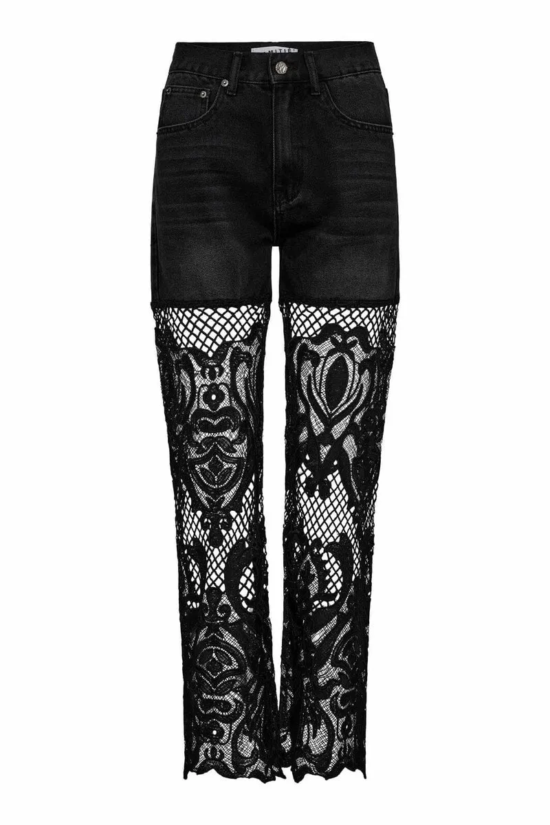 Haute L'Amitié - Lace Jeans HL10361 - Black