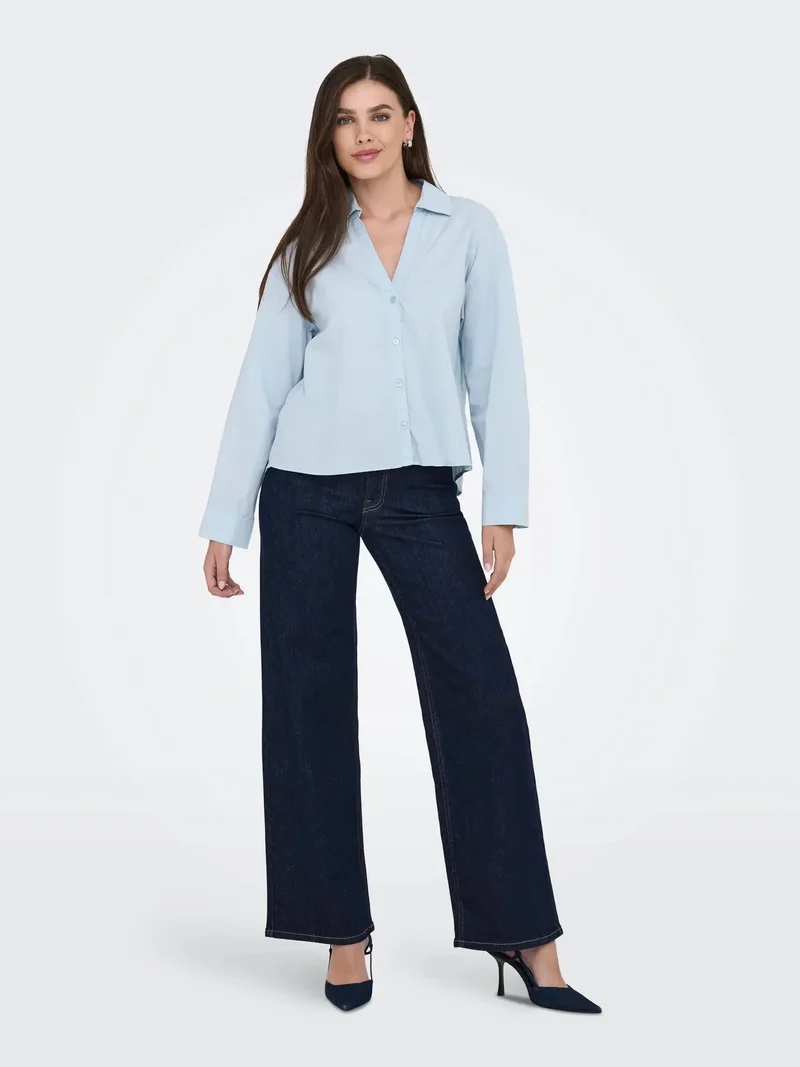 JDY - Jdyfelina-Fina Wide Rinse Jnsdnm - 4840357 Dark Blue Denim Rinse Blue Denim