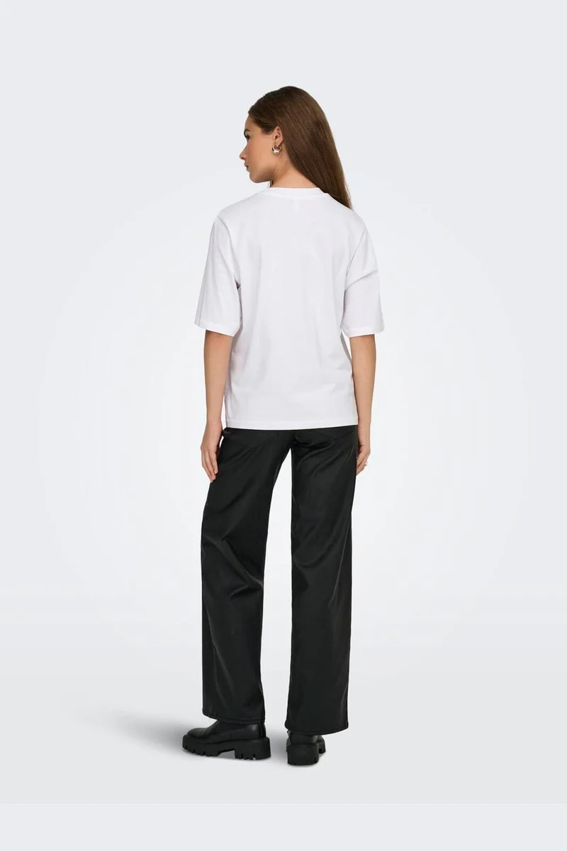 Only - Onlpuri Life S/S Top Box Pri - 4955265 Bright White Revolution + Label Puri Thunder