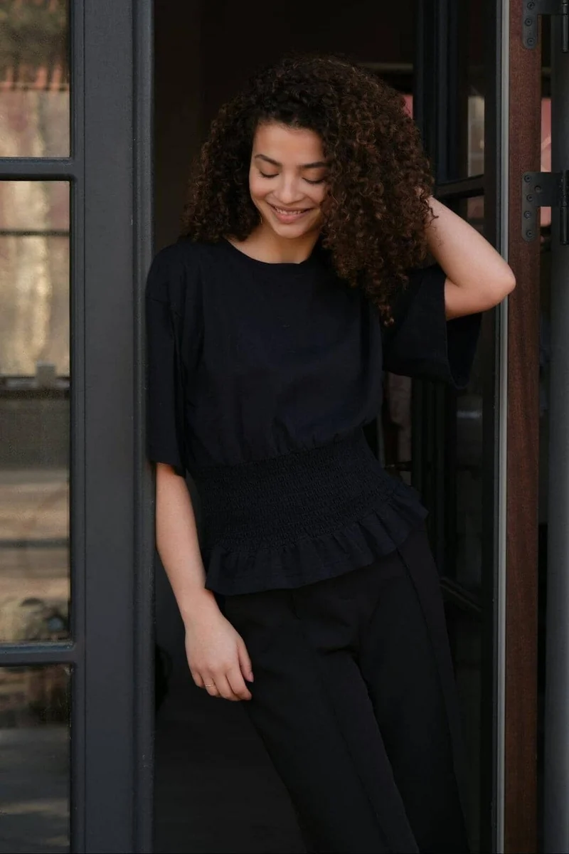 Neo Noir - Dray Boxy Smock Tee 165720 - 141 - Navy