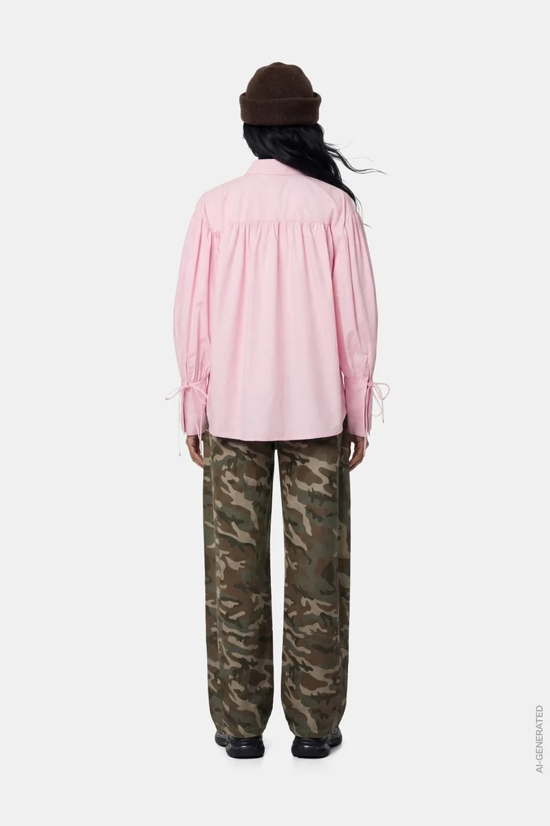 Pieces - Pcmimmi Tie Barrel Jeans - 5128114 Mermaid Camouflage