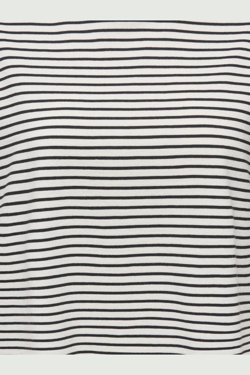 Only - Onllisa Stripe S/S Top - 5190512 Cloud Dancer Thin Black Stripes