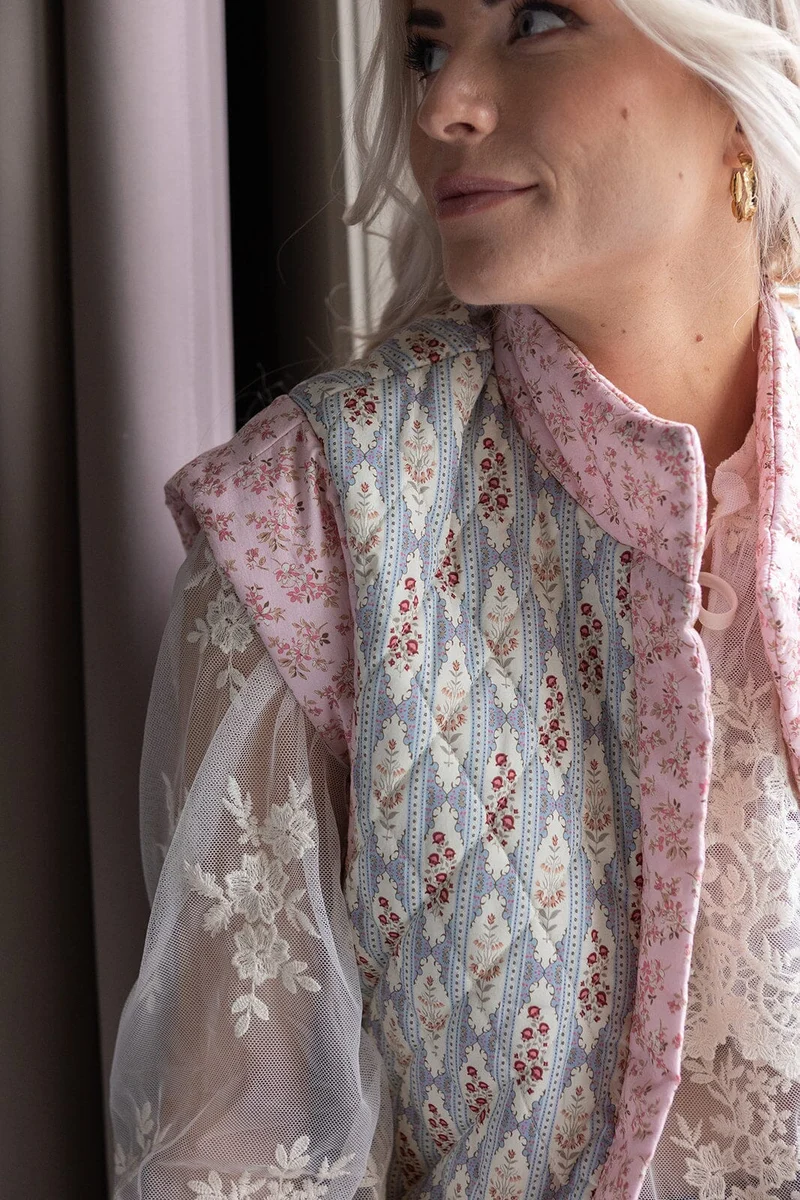 Molly&My x Melanie Due - Luise S Quilt Vest Vendbar - Light Pink