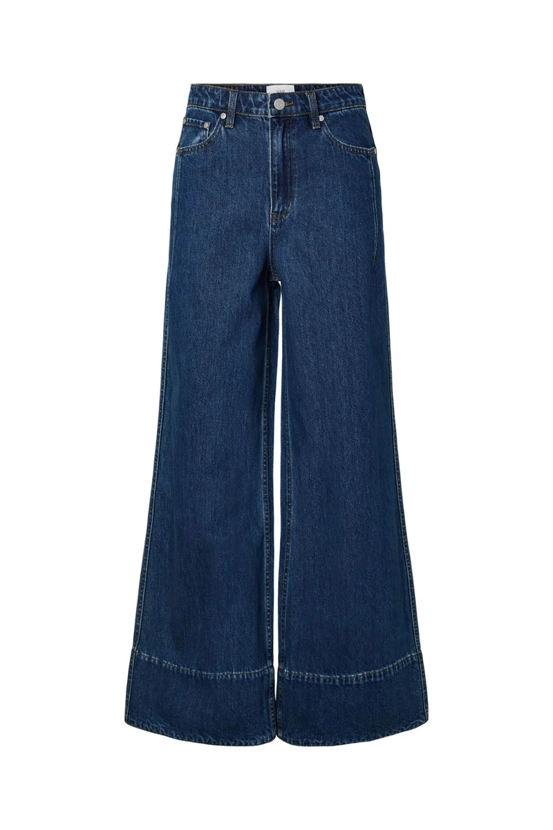 Yas - Yasbea High Hem Wide Jeans - 5127159 Medium Blue Denim