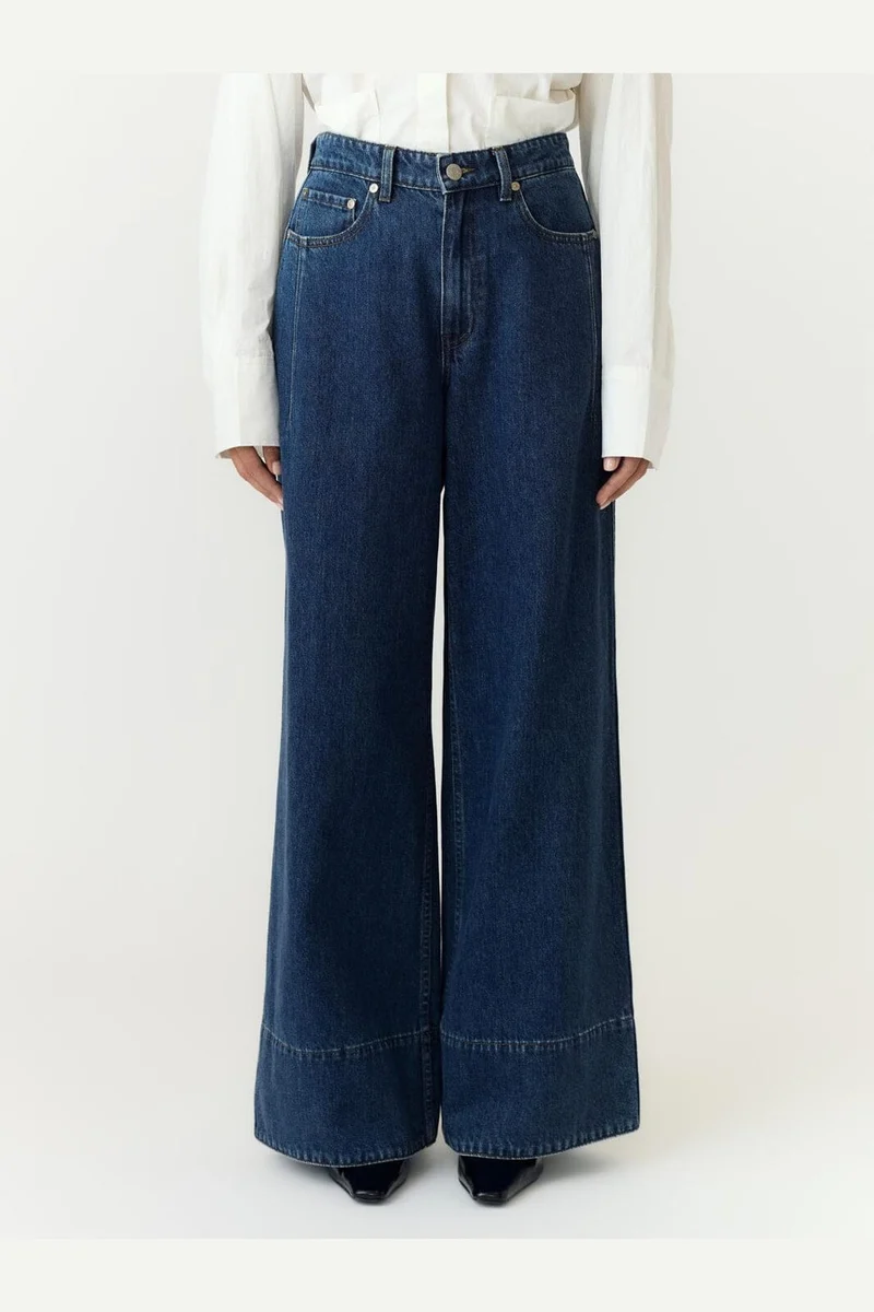 Yas - Yasbea High Hem Wide Jeans - 5127159 Medium Blue Denim