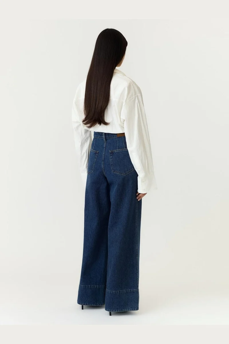 Yas - Yasbea High Hem Wide Jeans - 5127159 Medium Blue Denim