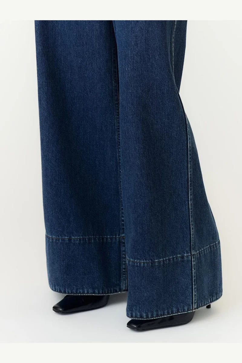 Yas - Yasbea High Hem Wide Jeans - 5127159 Medium Blue Denim