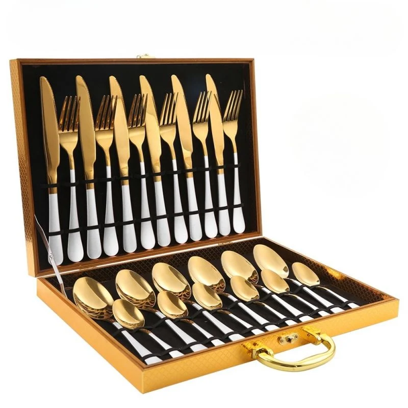 Ustensiles Inox Élégants 24 Pièces