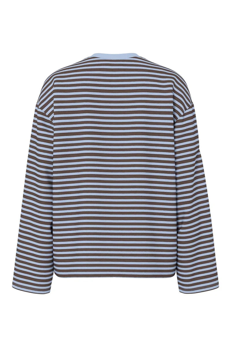 Pieces - Pcsadie Ls Top - 5102354 Cashmere Blue Hot Fudge