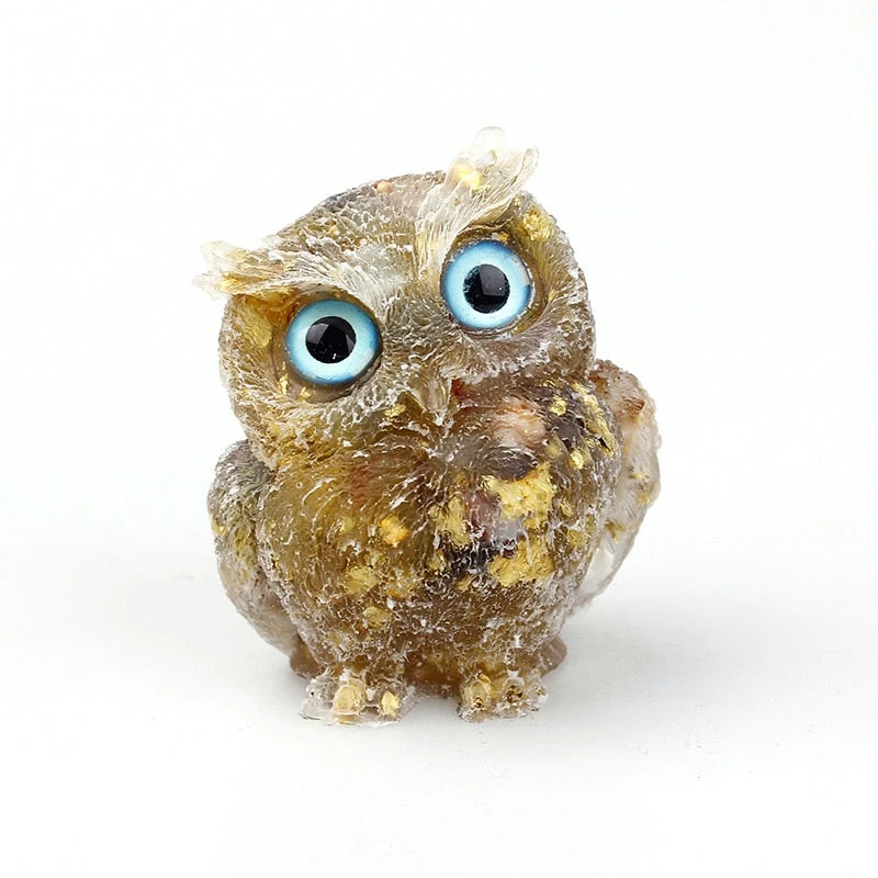 Figurine Hibou Cristal Naturel Élégant pour Déco Maison