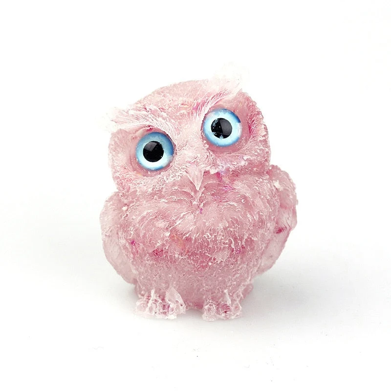 Figurine Hibou Cristal Naturel Élégant pour Déco Maison