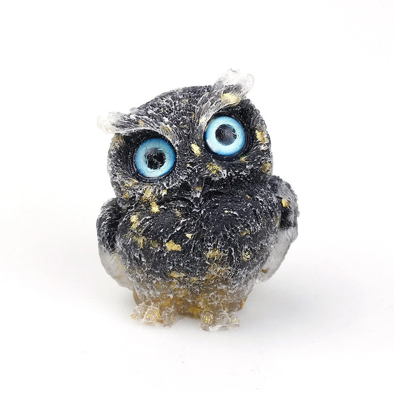 Figurine Hibou Cristal Naturel Élégant pour Déco Maison