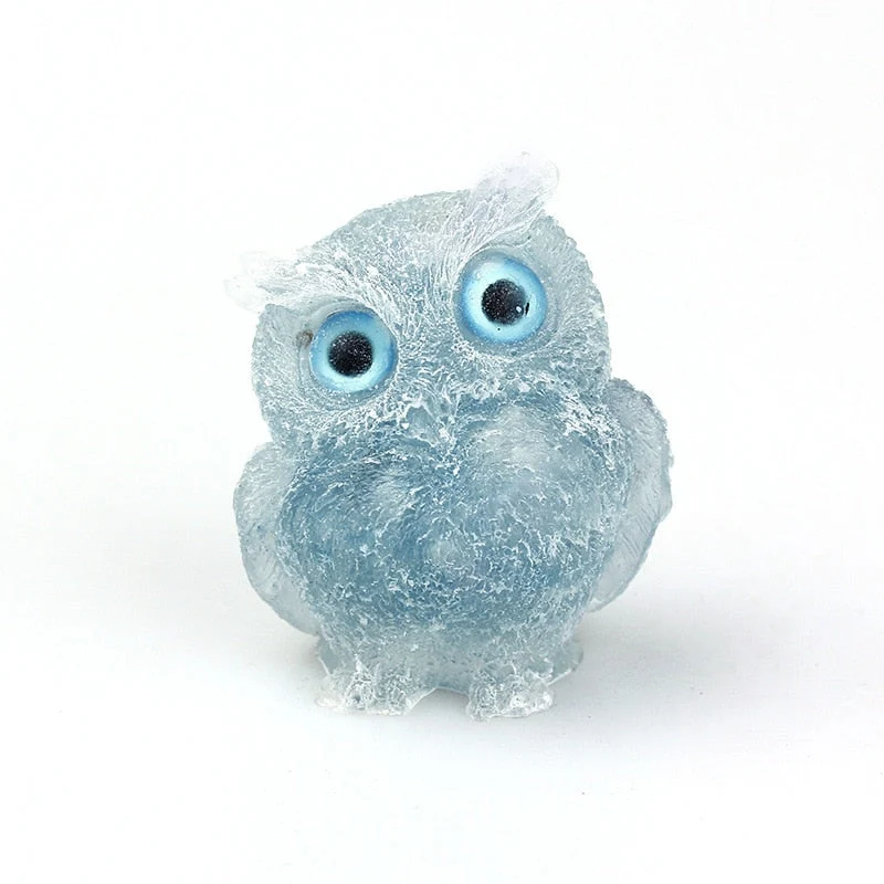 Figurine Hibou Cristal Naturel Élégant pour Déco Maison