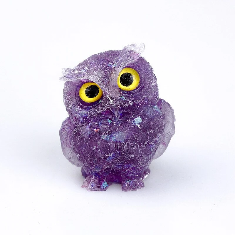 Figurine Hibou Cristal Naturel Élégant pour Déco Maison