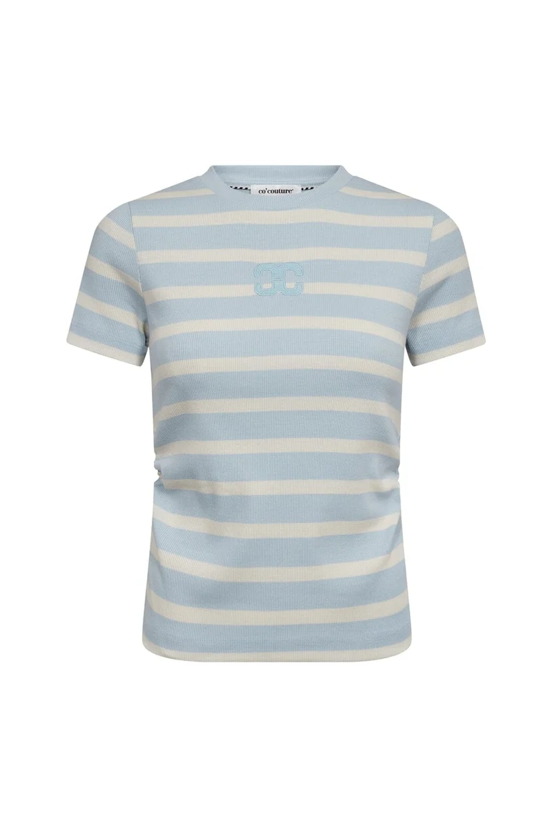 Co´Couture - 43015 Grannycc Gathering Stripe Tee 503903 - 00030 - Offwhite/Paleblue