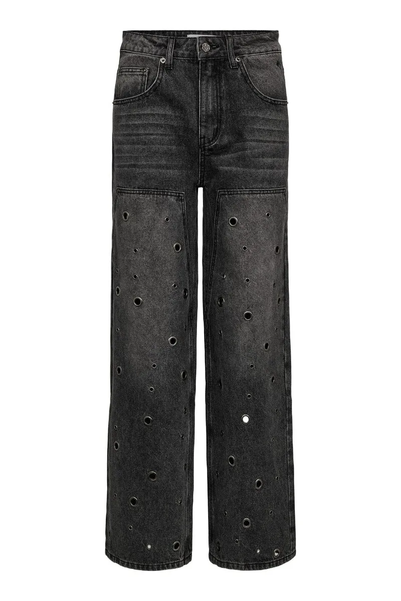 Haute L'Amitié - Eyelet Patch Jeans HL10337 - Stone