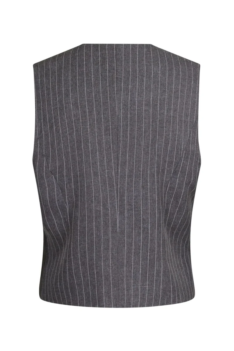 Neo Noir - Vendetta Pinstripe Waistcoat - Grey Melange