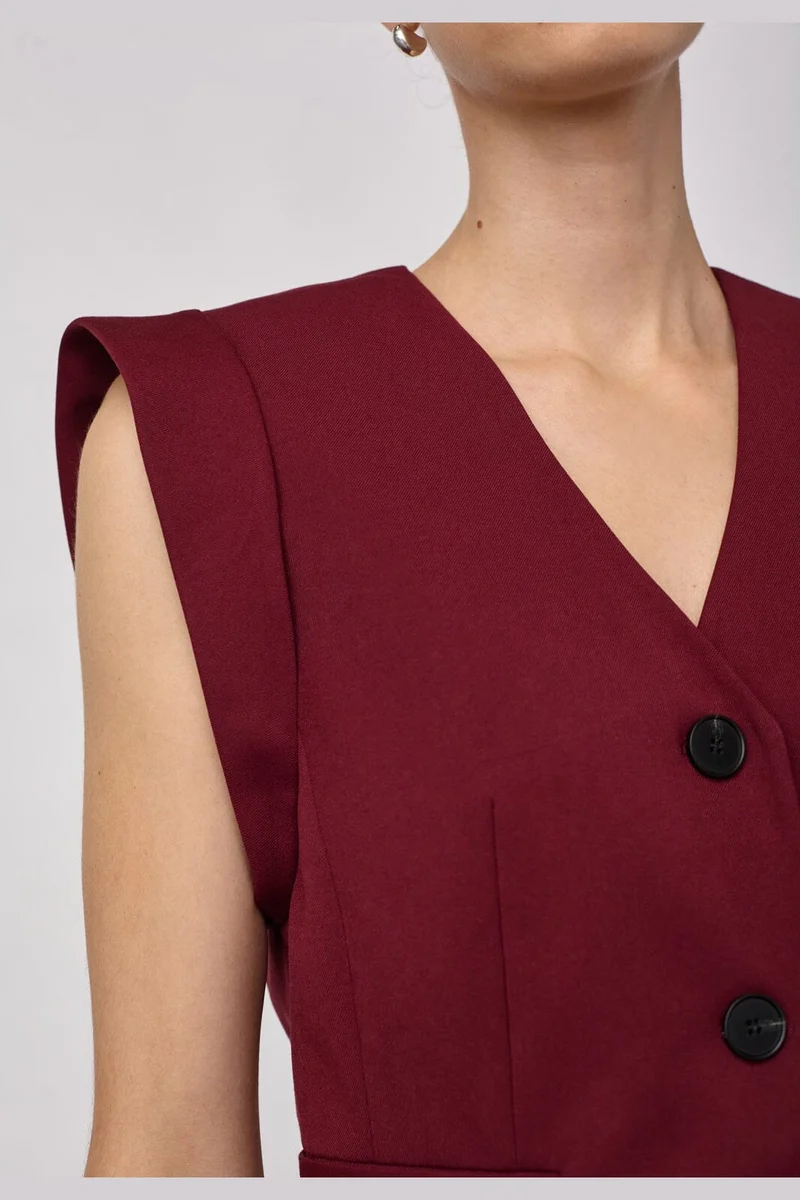 Co´Couture - Volicc Fitted Wing Vest 500287 - 30006 - Berry Red