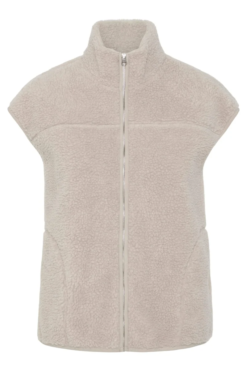 Pieces - Pcsadia Teddy Vest - 4640674 Silver Gray