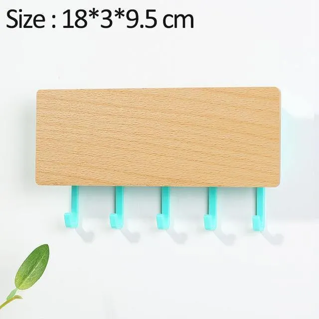 Porte-Clés Bois Charmant avec Crochets Colorés