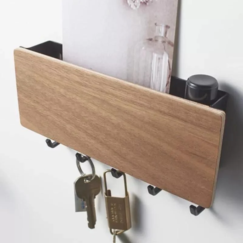 Porte-Clés Bois Charmant avec Crochets Colorés