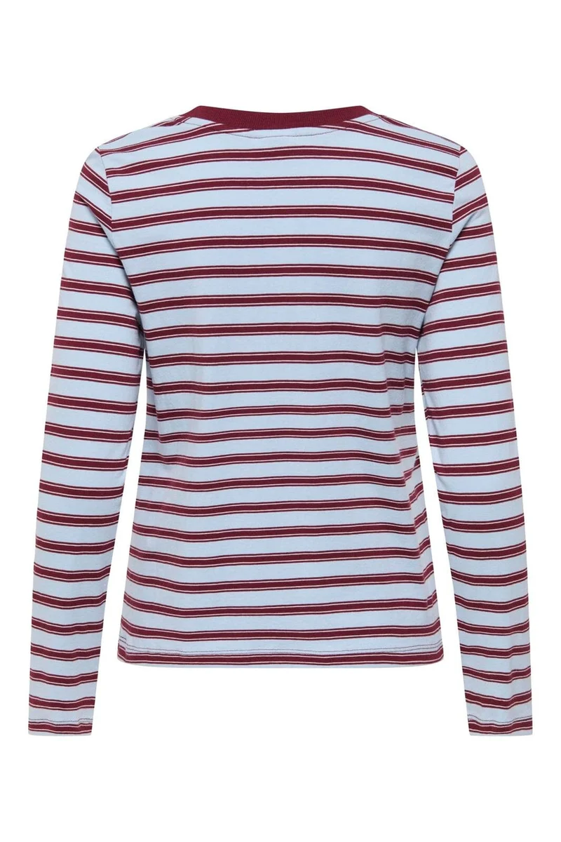 Jdy - Jdypisa L/S Print Top - 5212489 Cashmere Blue Chelsea Stripe + Bs Heart