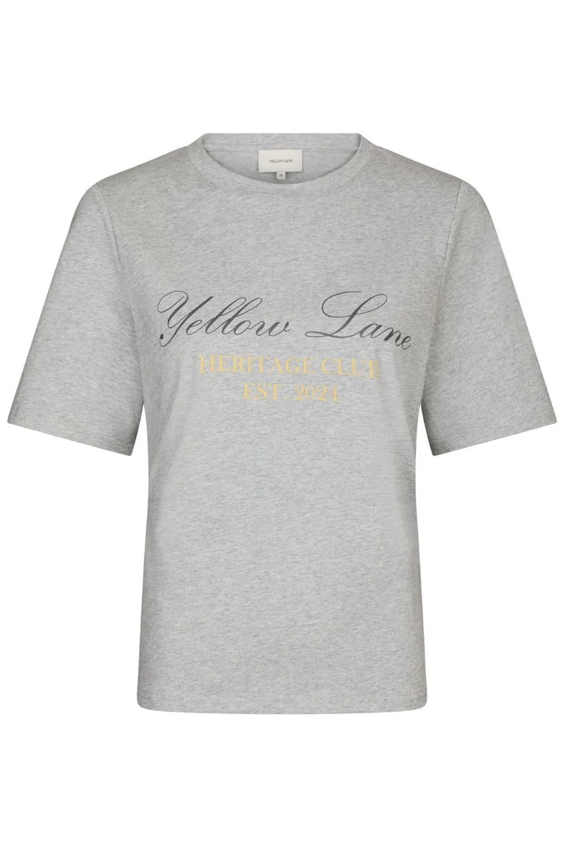 Yellow Lane - Varsity Tee 165589 - 133 - Grey Melange