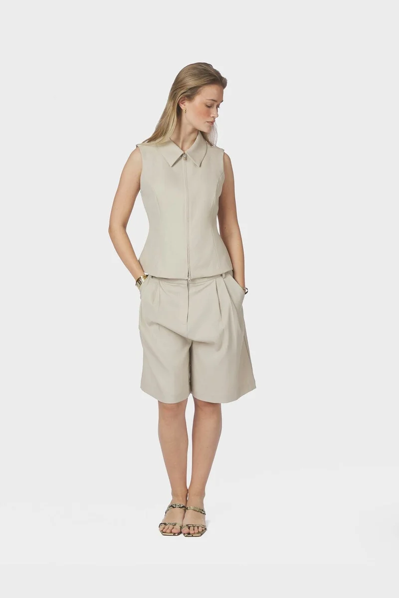 Neo Noir - Annabella Structure Waistcoat 165355 - 122 - Creme
