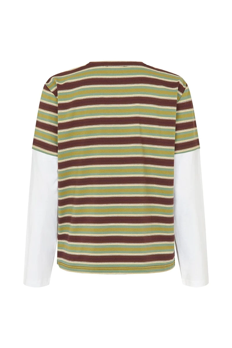 ModströM - Denismd Contrast T-Shirt 59465 - 12071 - Windsor Green Stripe