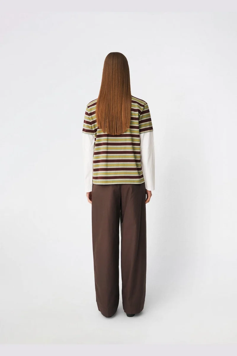 ModströM - Denismd Contrast T-Shirt 59465 - 12071 - Windsor Green Stripe