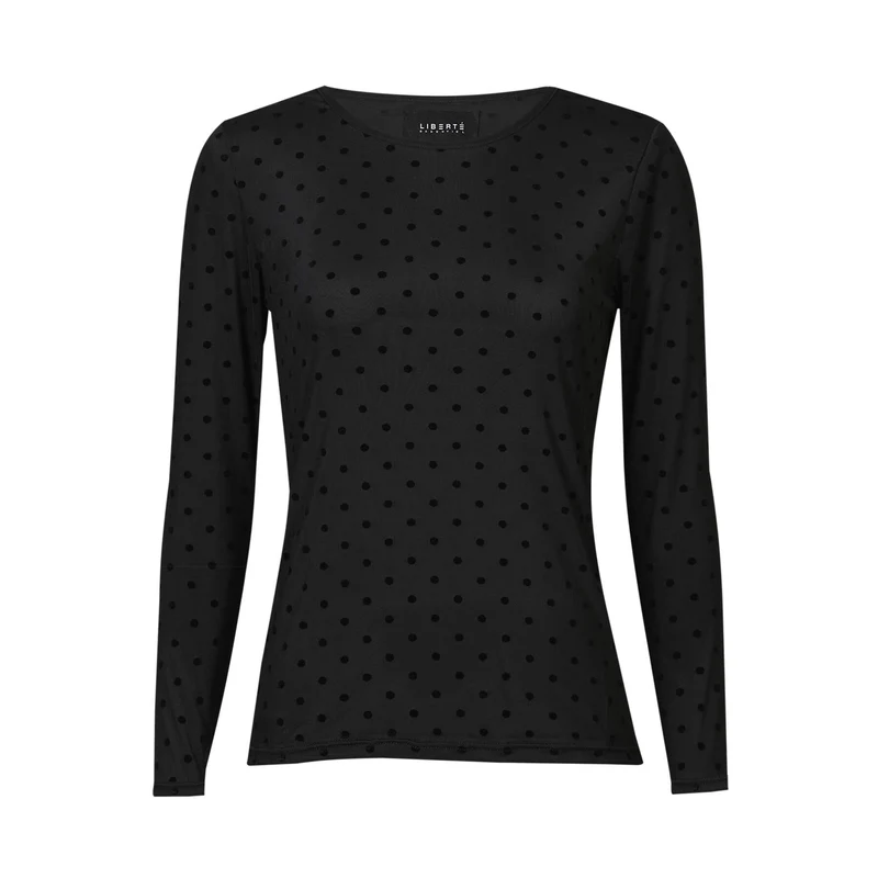 Liberte - Mesh Ls Tshirt, Dot 22069 - Black Medium Dot