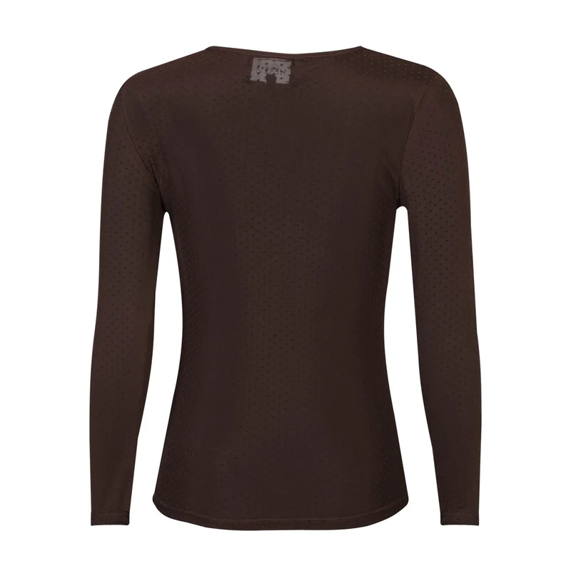 Liberte - Mesh Ls Tshirt, Dot 22069 - Dark Brown Medium Dot
