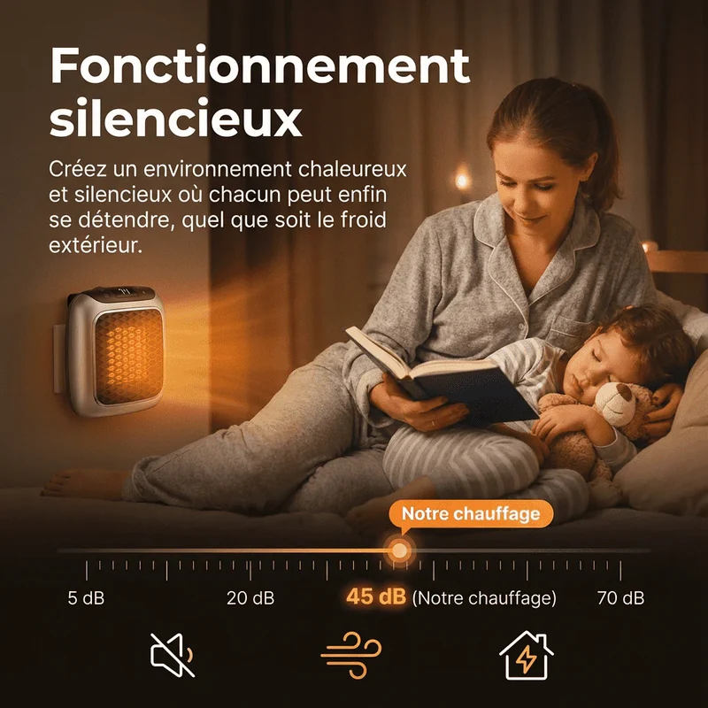 Marcherelle™ – Radiateur Électrique Portable 800W Basse Consommation
