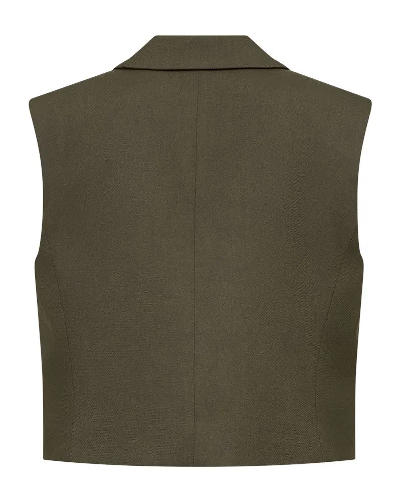 Copenhagen Muse - Cmtailor-short-waistcoat 203883 - 8705 Ivy Green Melange