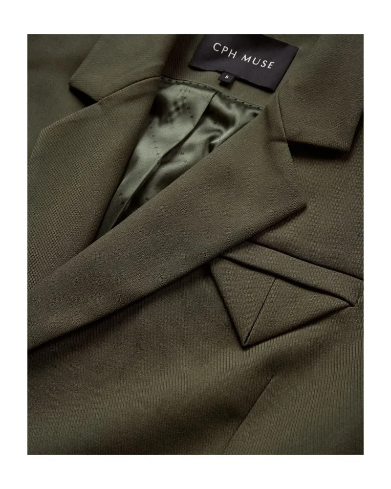 Copenhagen Muse - Cmtailor-short-waistcoat 203883 - 8705 Ivy Green Melange