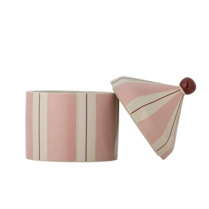 Bloomingville - Cimmi Krukke M/LåG, Rosa, StentøJ 82063345 - Rose