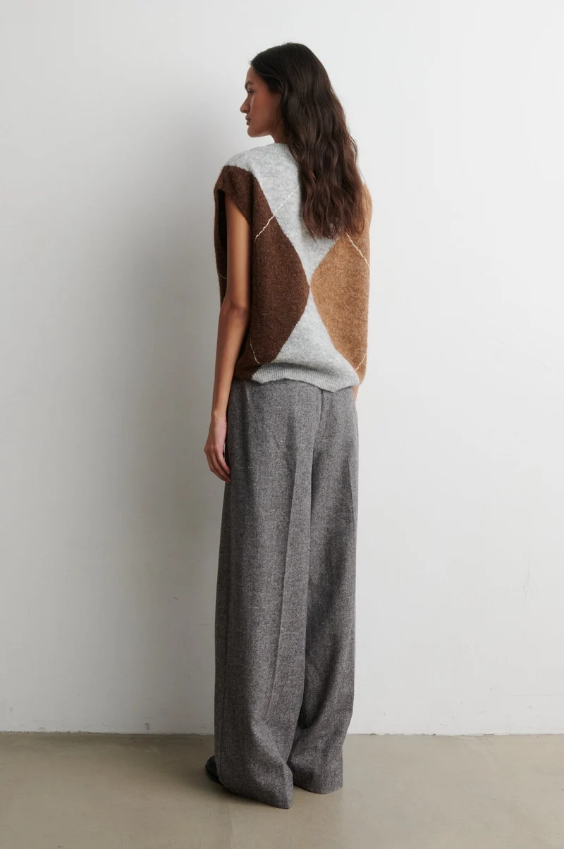 Second Female - Forca Knit Vest 61048 - 7001 Light Grey Melange