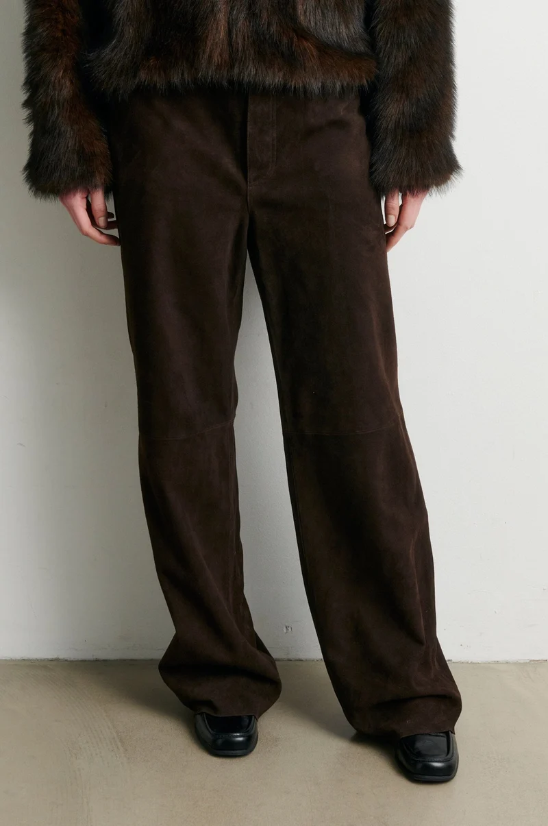 Second Female - Zonie Suede Jeans 60997 - 6156 Demitasse