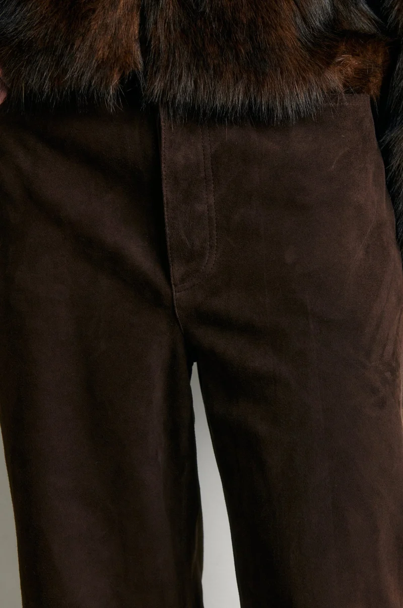 Second Female - Zonie Suede Jeans 60997 - 6156 Demitasse