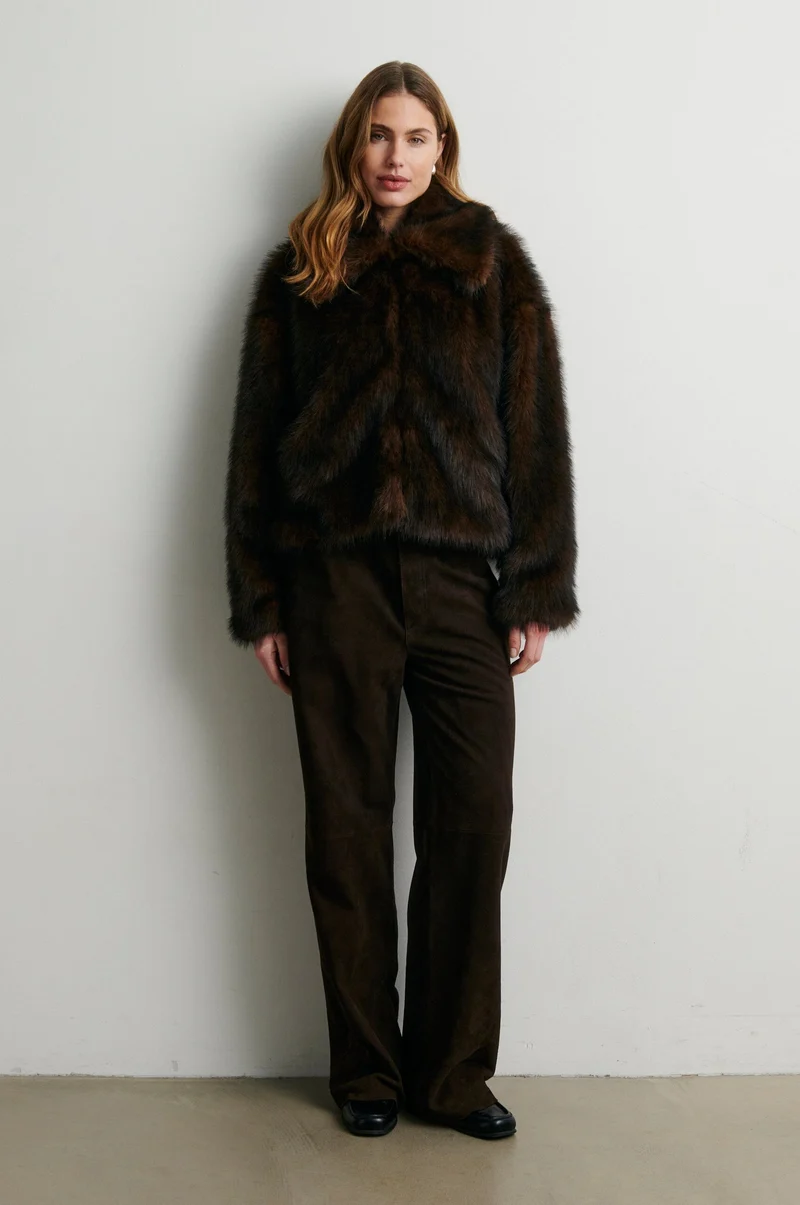 Second Female - Zonie Suede Jeans 60997 - 6156 Demitasse