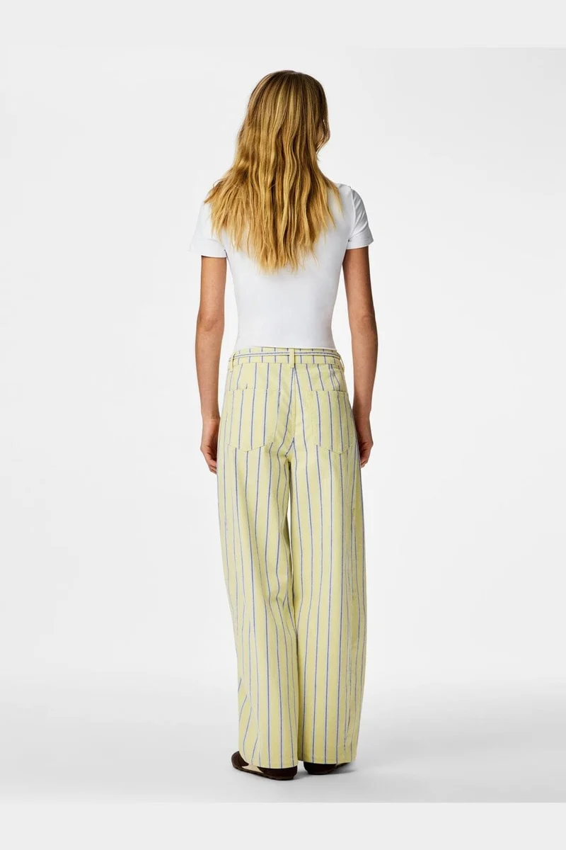 Pieces - Pcbillo Tie Barrel Jeans - 4972412 French Vanilla Cloud Dancer & Beaucoup Blue & Oyster Mushroom