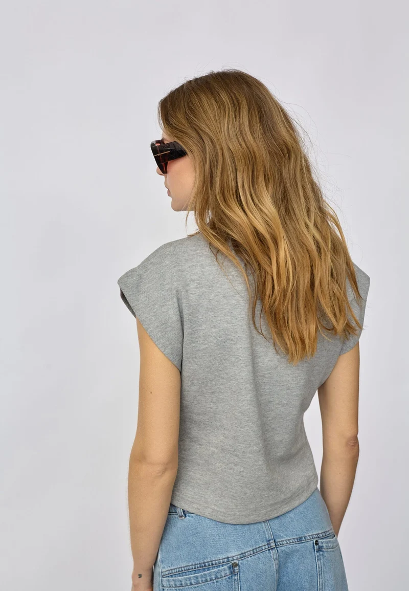 Co´Couture - Sidacc Polo Top 43027 - 57 - Grey Melange