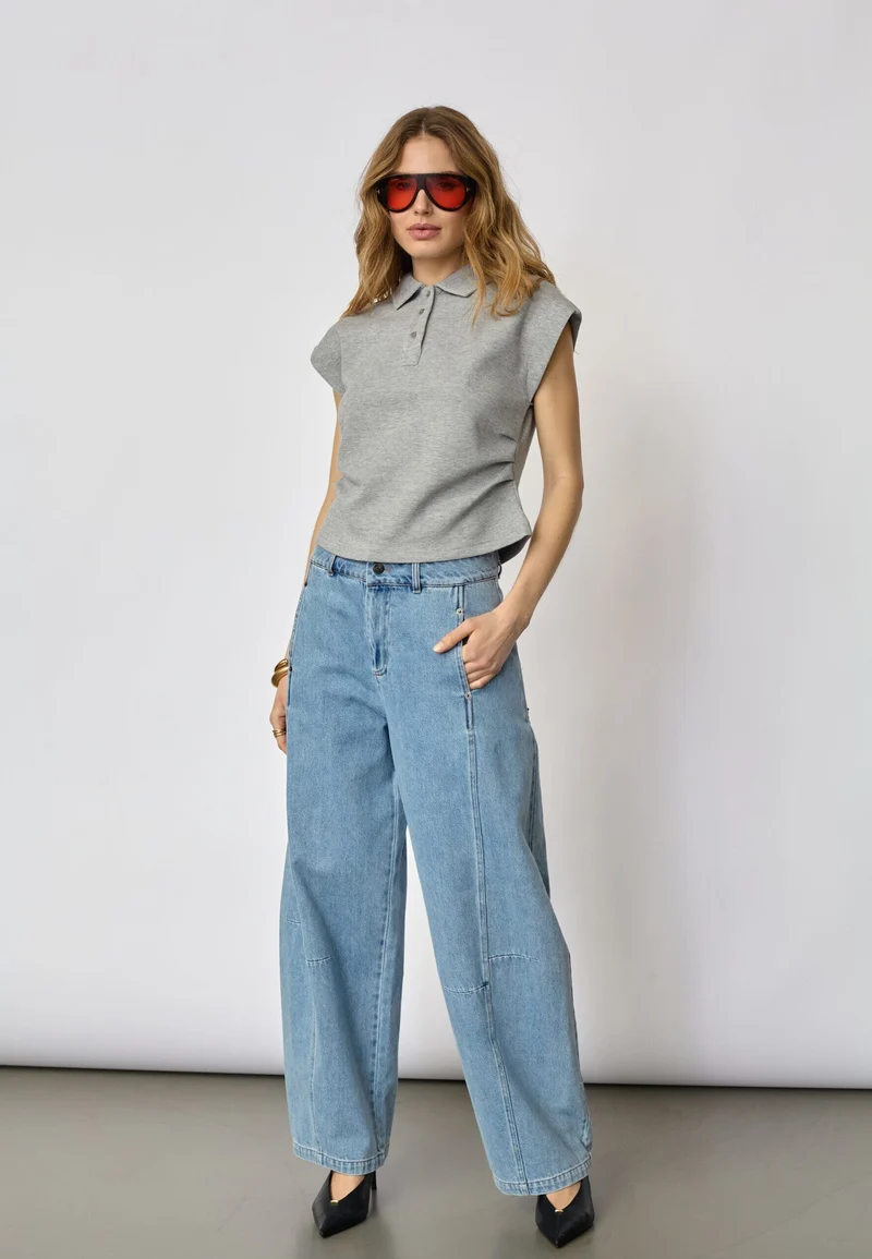 Co´Couture - Sidacc Polo Top 43027 - 57 - Grey Melange