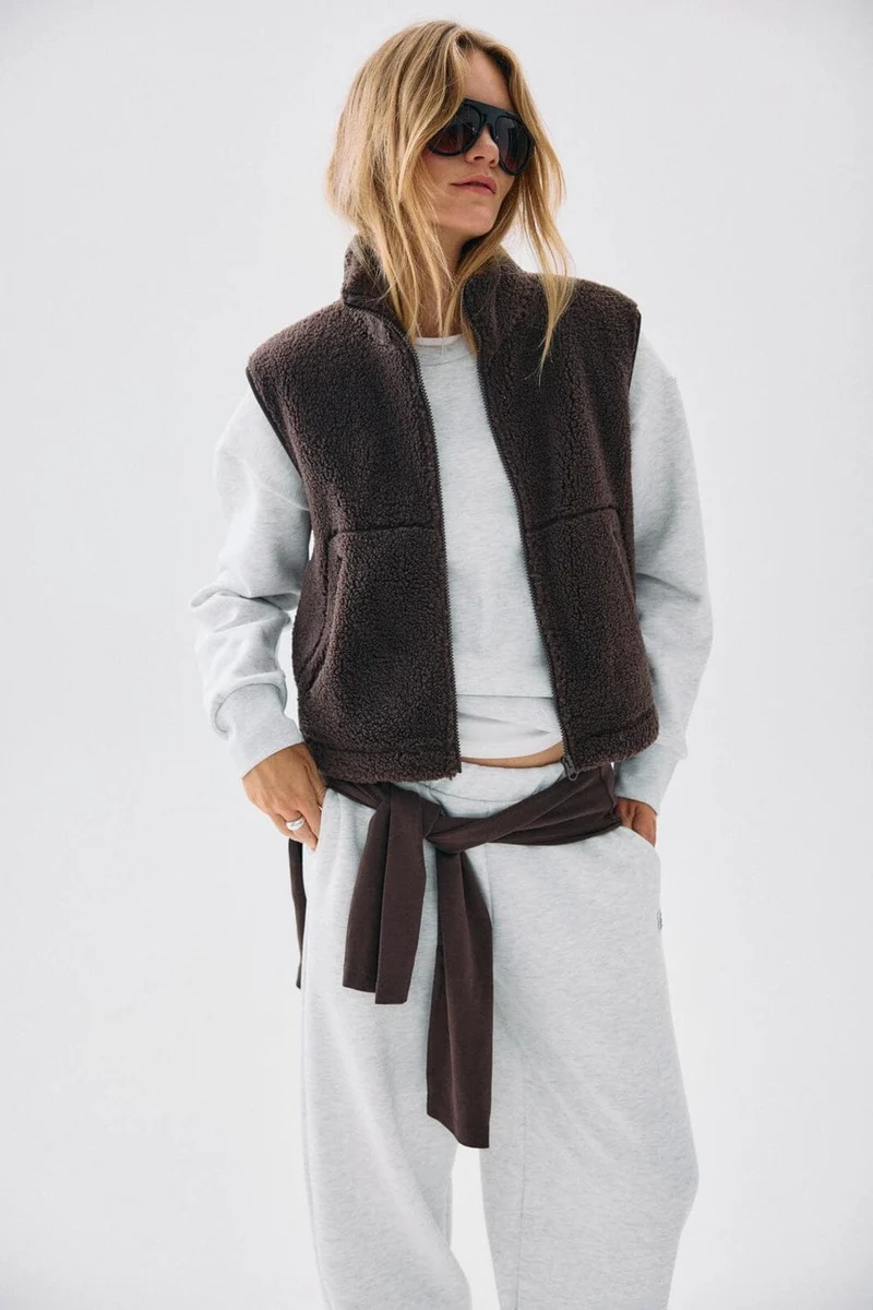 Noisy May - Nmmasey Short Teddy Vest - 5138440 Chocolate Brown