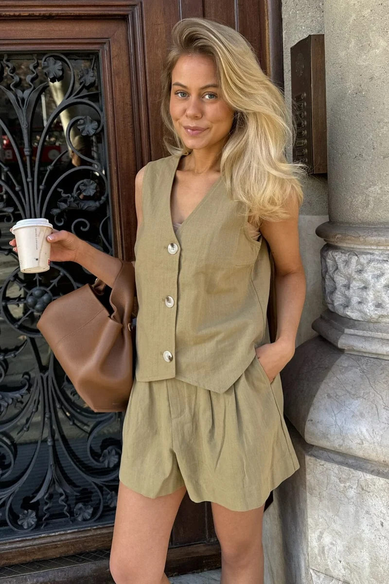 BYIC - Celinaic Vest - lkhaki Light Khaki