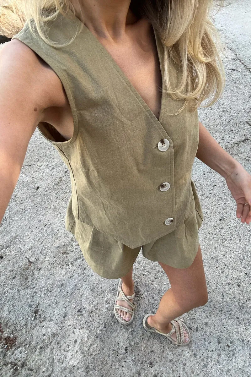 BYIC - Celinaic Vest - lkhaki Light Khaki