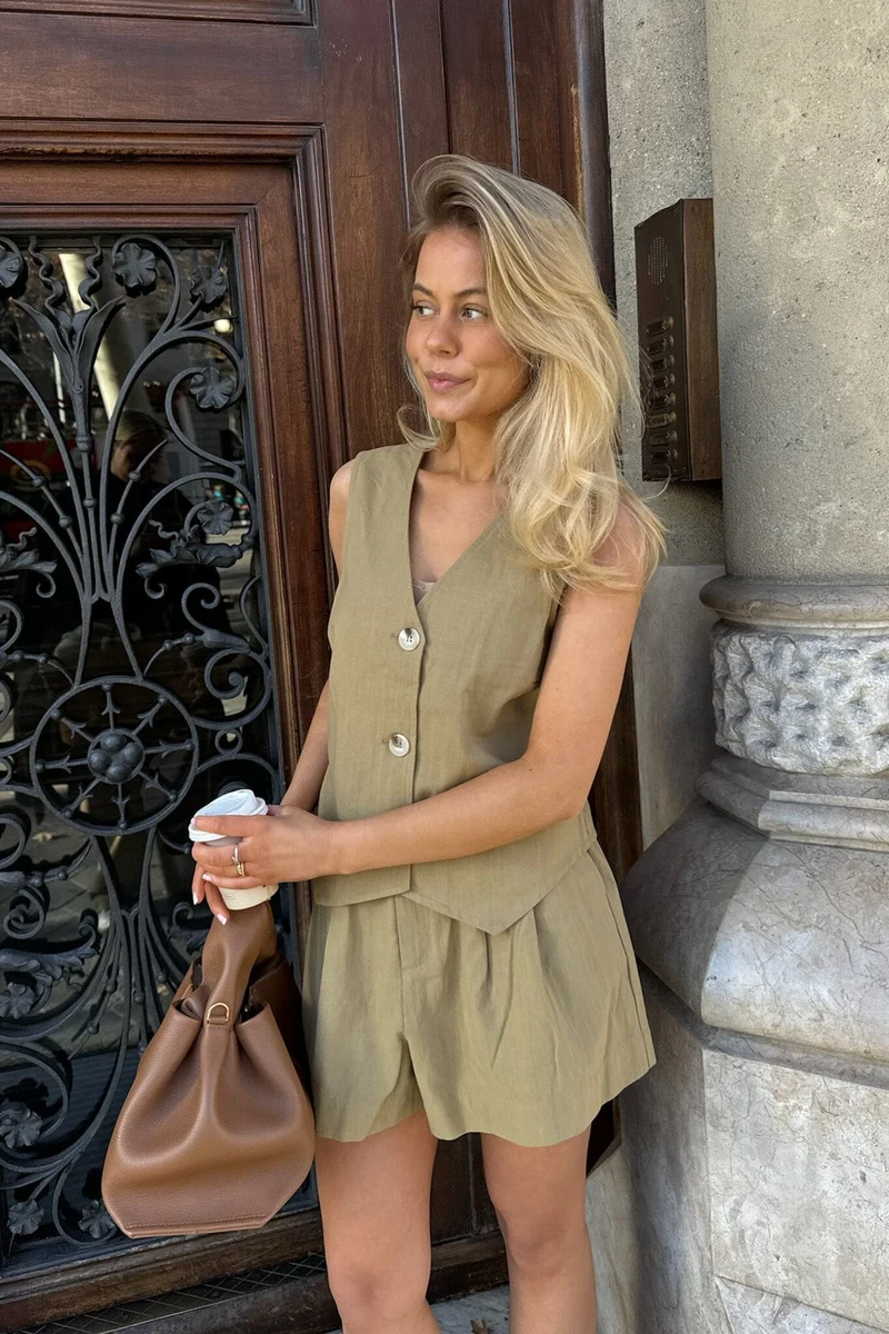 BYIC - Celinaic Vest - lkhaki Light Khaki
