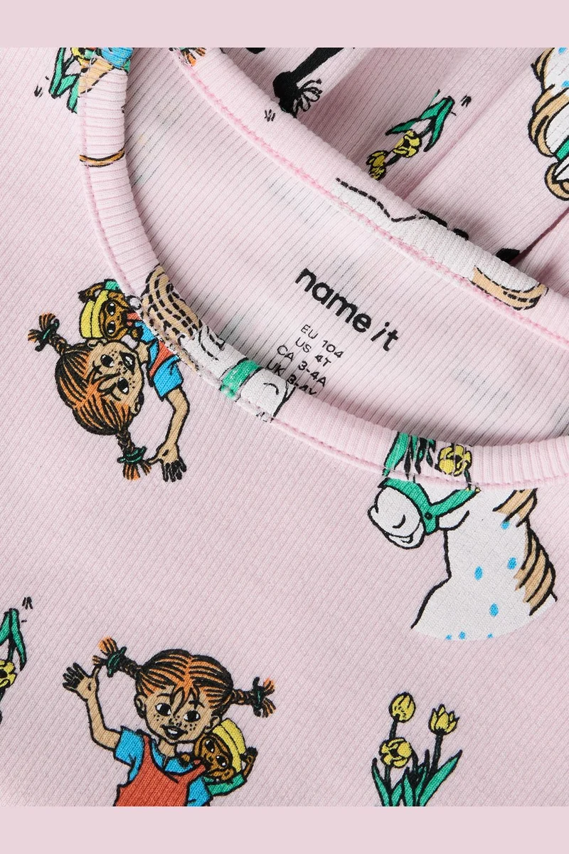 Name It - Nmfmara Pippi Ss Nreg Top Sky - 5096424 Cradle Pink