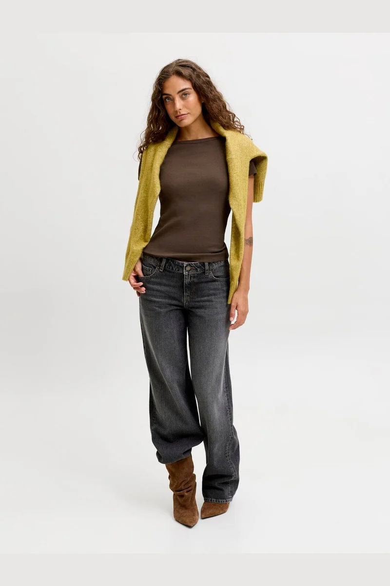 Jjxx - Jxfifi Str Ss Boatneck Tee - 5179401 Demitasse